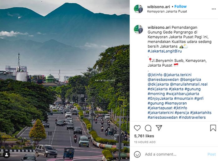 Foto Gunung Gede Pangrango yang viral di media sosial.