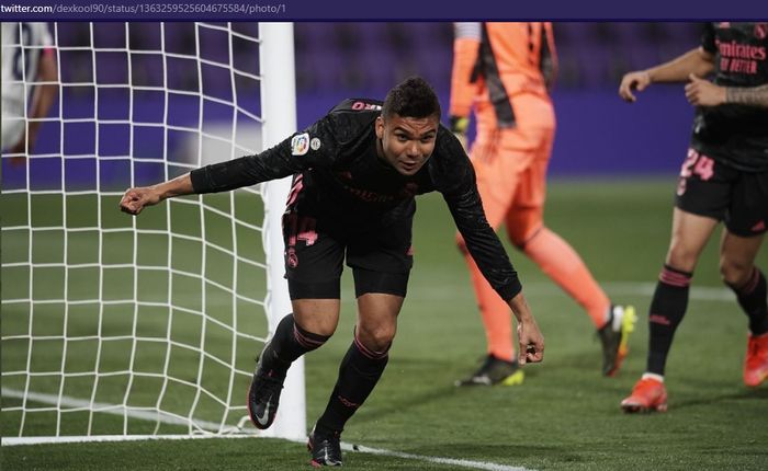 Casemiro membawa Real Madrid meraih hasil positif dalam lawatannya ke kandang Real Valladolid pada pekan ke-24 Liga Spanyol 2020-2021, Sabtu (20/2/2021) waktu setempat atau Minggu pukul 03.00 WIB. 