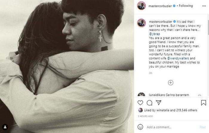 Deddy Corbuzier ucapkan selamat untuk Reza Arap dan Wendy Walters yang baru saja menikah.