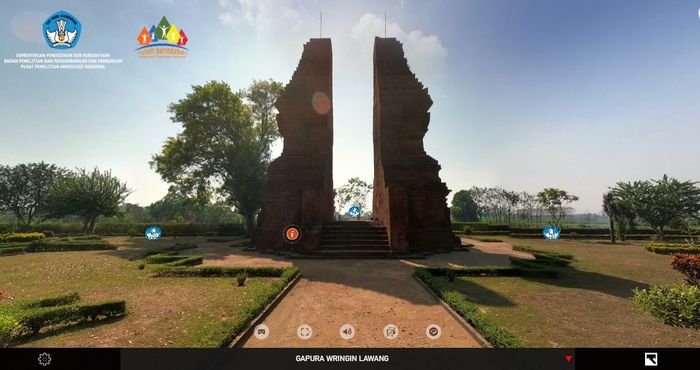 Tampilan tur virtual yang dapat diakses di situs jejaring Arkenas dan Kemendikbud.