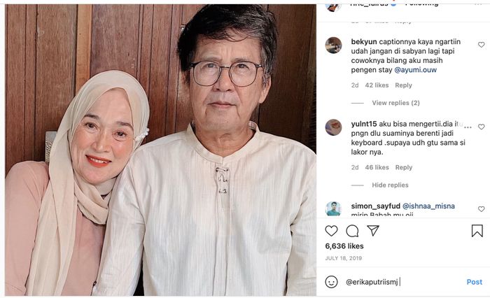 Kolom komentar Ririe langsung diserbu Netizen.