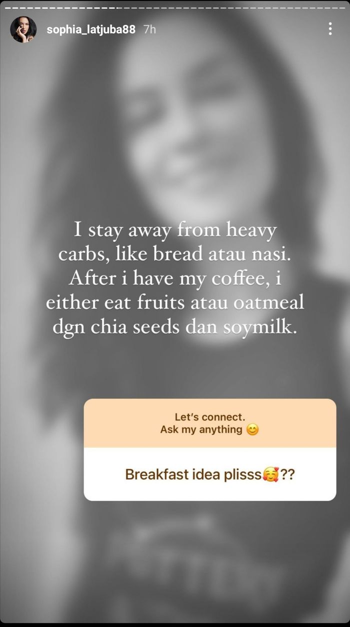 Tangkapan layar Instagram Story Shopia Latjuba.