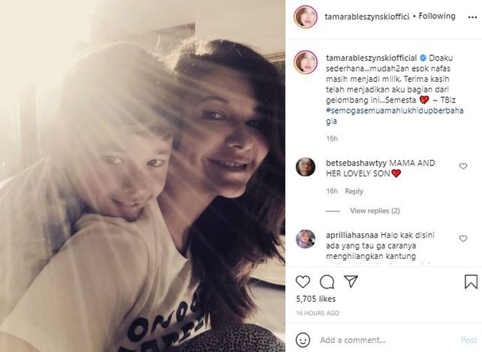 Tamara Bleszynski dan Kenzou Leon Bleszynski Lewis.