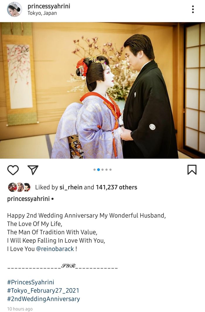 Peringati ulang tahun pernikahan yang ke-2, Syahrini dan Reino Barack melakukan sesi pemotretan ala Jepang.