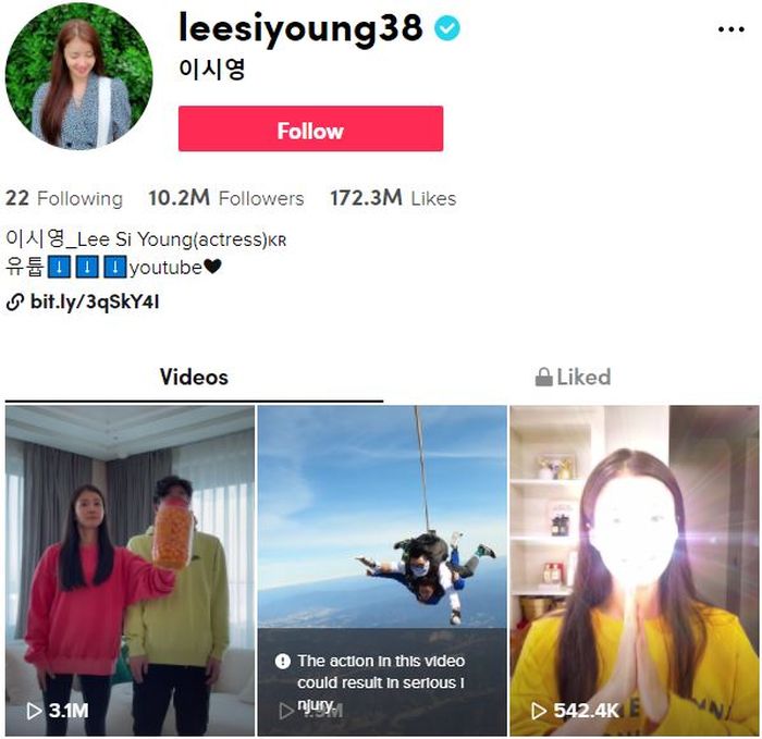 Tangkap Layar Akun TikTok Lee Si Young