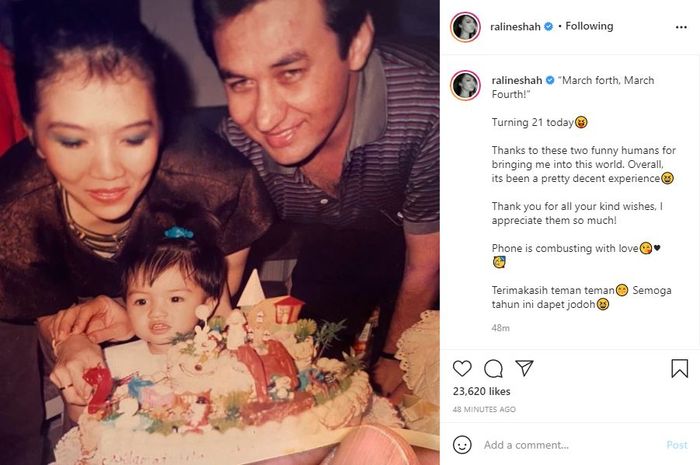 Raline Shah Unggah Foto Ulang Tahun Semasa Kecil Sebagai Perayaan Ulang Tahunnya yang Ke-36.