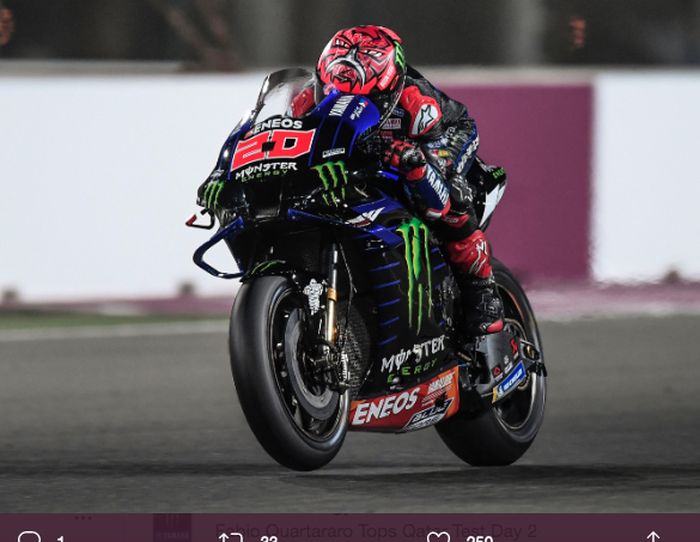 Pembalap Monster Energy Yamaha, Fabio Quartararo.