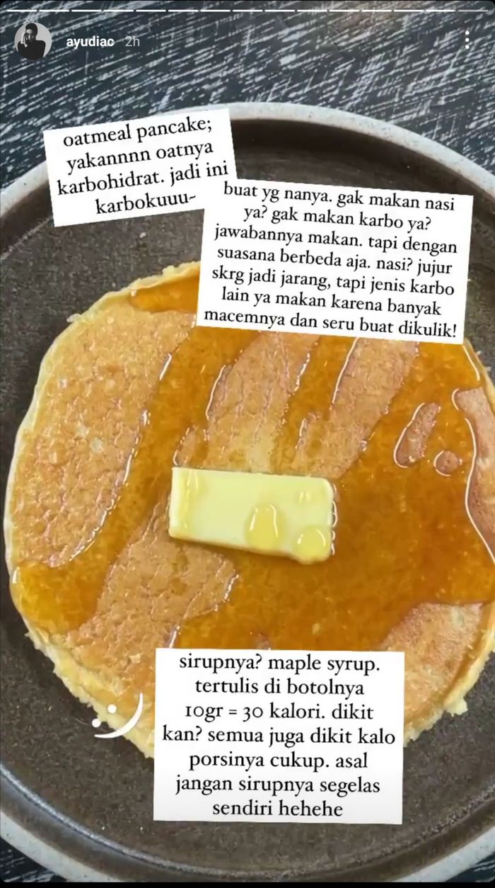 Tangkapan layar Instagram Story Ayudia Bing Slamet.