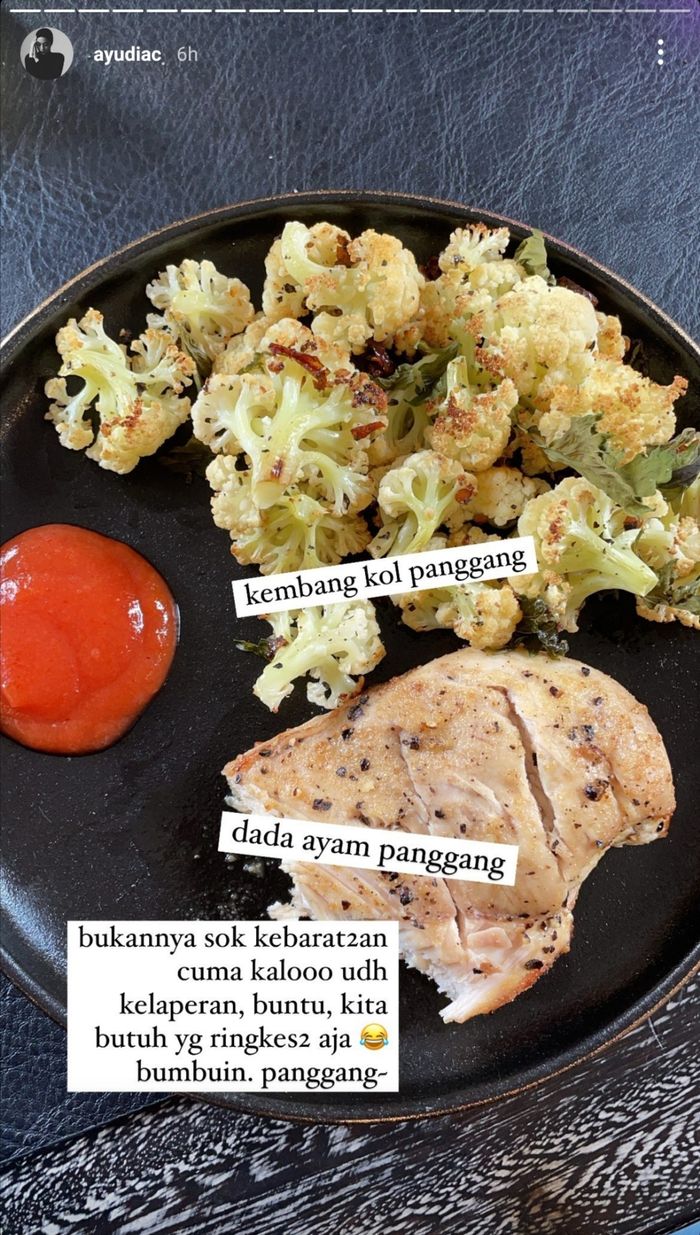 Tangkapan layar Instagram Story Ayudia Bing Slamet.