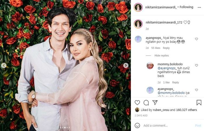 Nikita Mirzani peluk mesra Dimas Beck di pesta ulang tahunnya