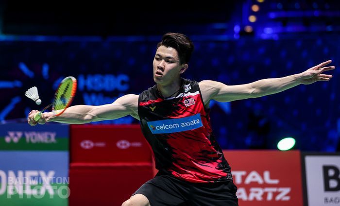 Pebulu tangkis tunggal putra Malaysia, Lee Zii Jia, pada semifinal All England Open 2021 di Utilita Arena Birmingham, Inggris, Sabtu (20/3/2021).