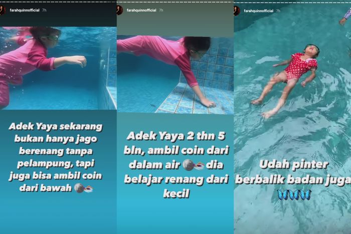 Tangkapan layar Instagram Story Farah Quinn.