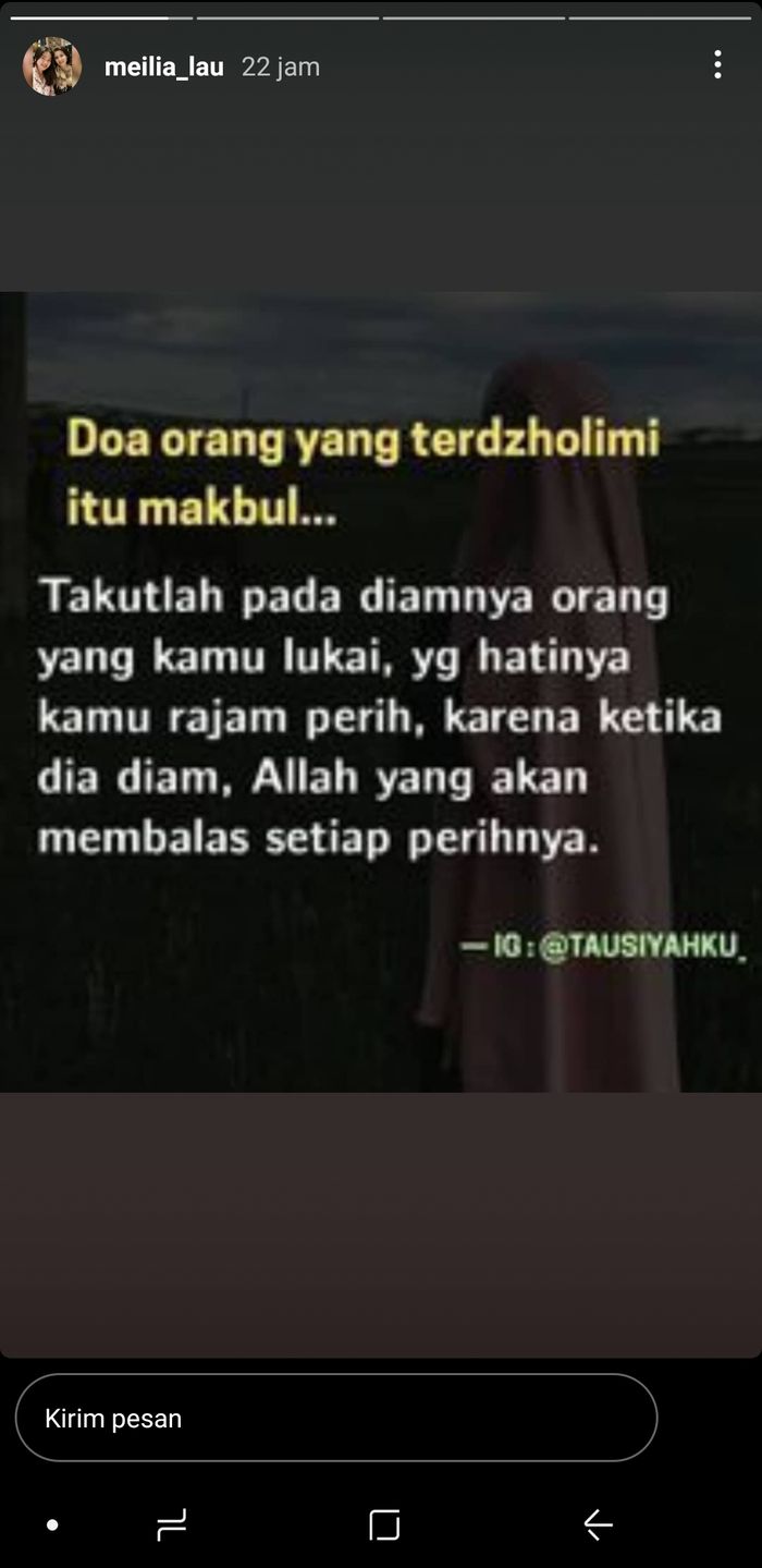 Postingan ibu Felicia Tissue, Meilia Lau