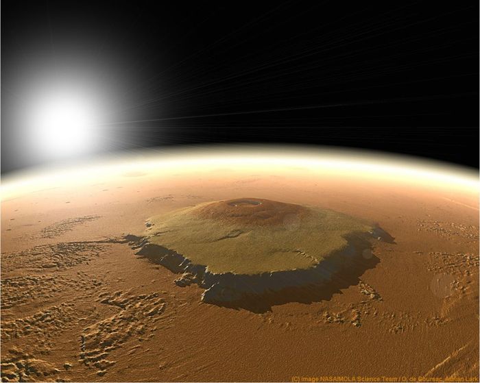Gunung Api Raksasa Olympus Moon di Planet Mars.