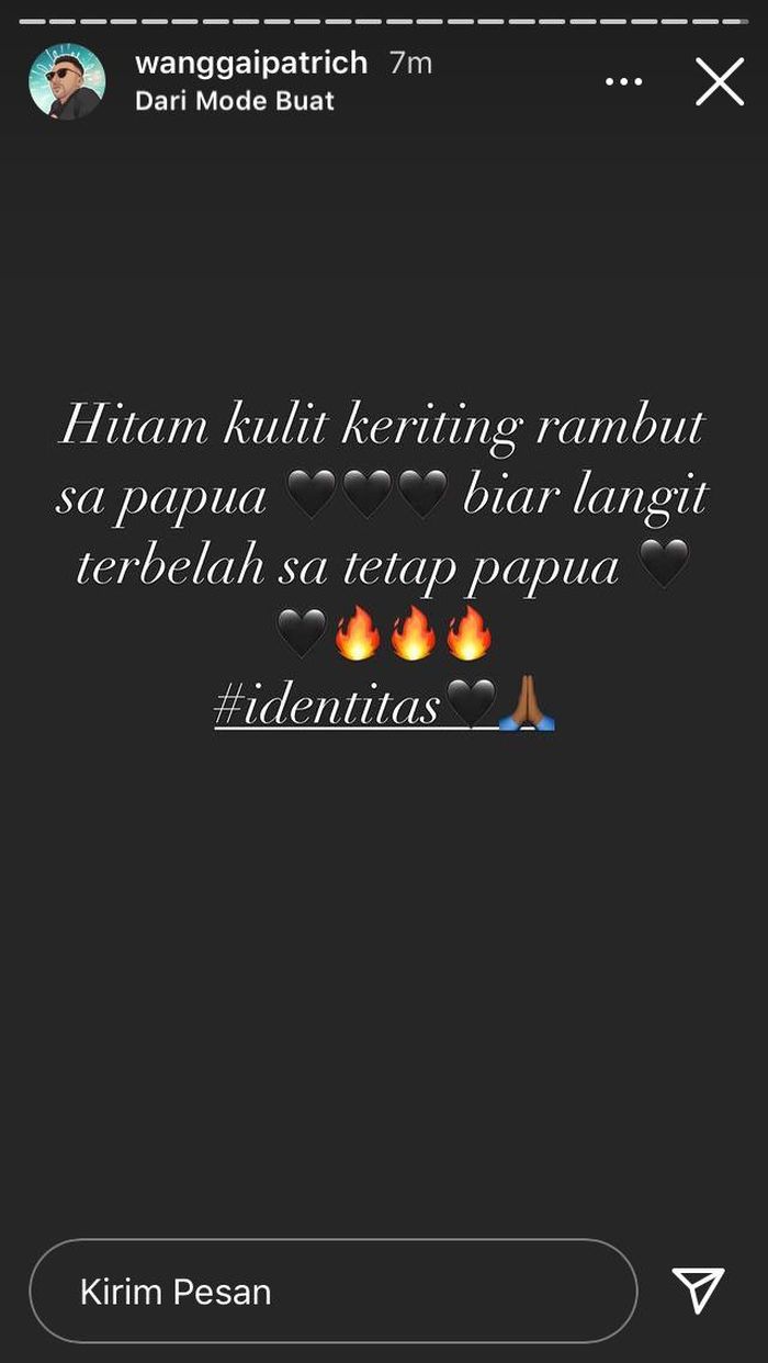 Tanggapan Patrich Wanggai atas hinaan bernada rasis yang dialaminya.