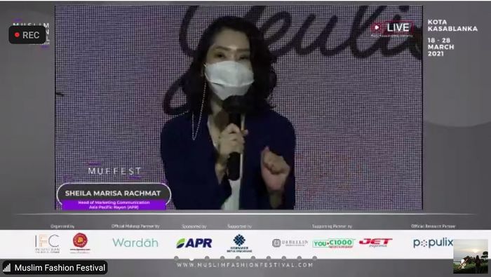 Head of Marketing Communication APR, Sheila Rachmat, saat temu pers, Sabtu (27/3/2021).