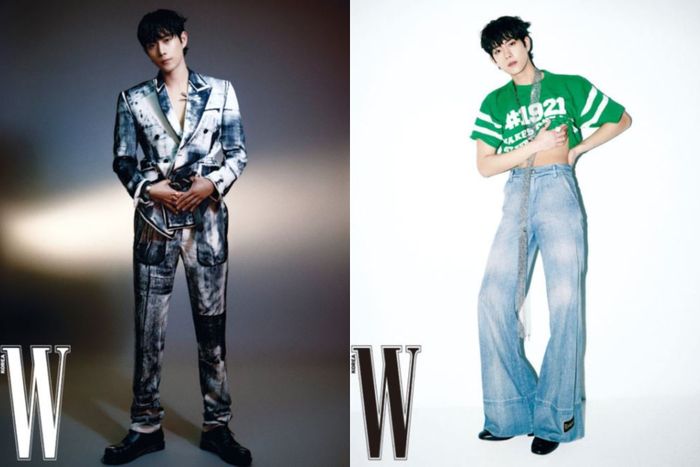 Kolase pemotretan Kim Young Dae dengan majalah W Korea  