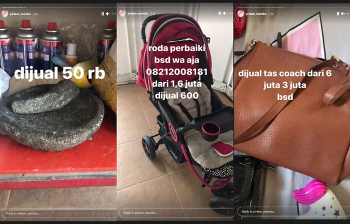 Unggahan Pinkan Mambo di Instagram Story.