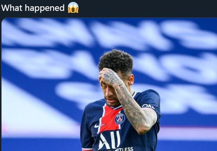 Neymar mendapat kartu merah dalam duel Liga Prancis antara PSG vs Lille, 3 April 2021.