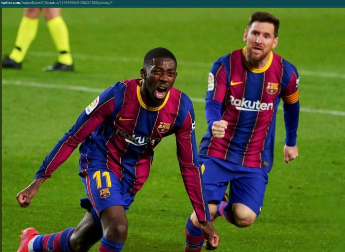 Ousmane Dembele cetak satu-satunya gol kemenangan Barcelona atas Real Valladolid pada laga pekan ke-29.