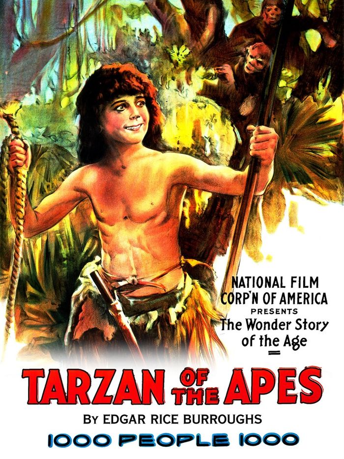Poster film Tarzan of The Apes. Salah satu film yang tayang pada 1918.