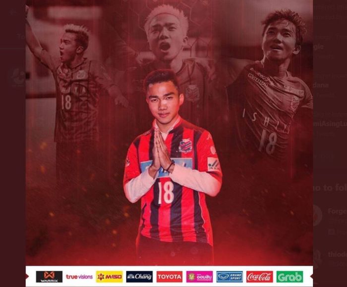 Pemain timnas Thailand yang memperkuat klub Liga Jepang Consadole Sapporo, Chanathip Songkrasin.