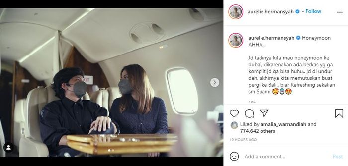 Aurel Hermansyah curhat soal dirinya yang gagal honeymoon ke Dubai bareng Atta Halilintar.