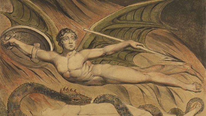 William Blake menggambar Lucifer versi John Milton