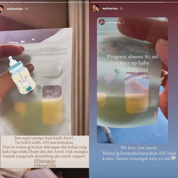 Tangkapan layar Instagram Story Audi Marissa.