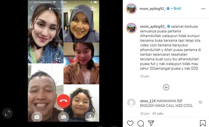 Ibunda Ayu Ting Ting, Umi Kalsum membagikan momen keharmonisan keluarganya di momen bulan suci Ramadan.