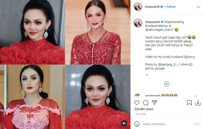 Rina Nose tirukan gaya KD 