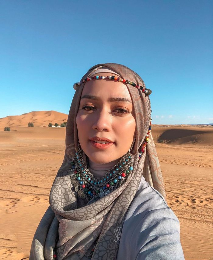 Style hijab manis buat Idul Fitri 2021