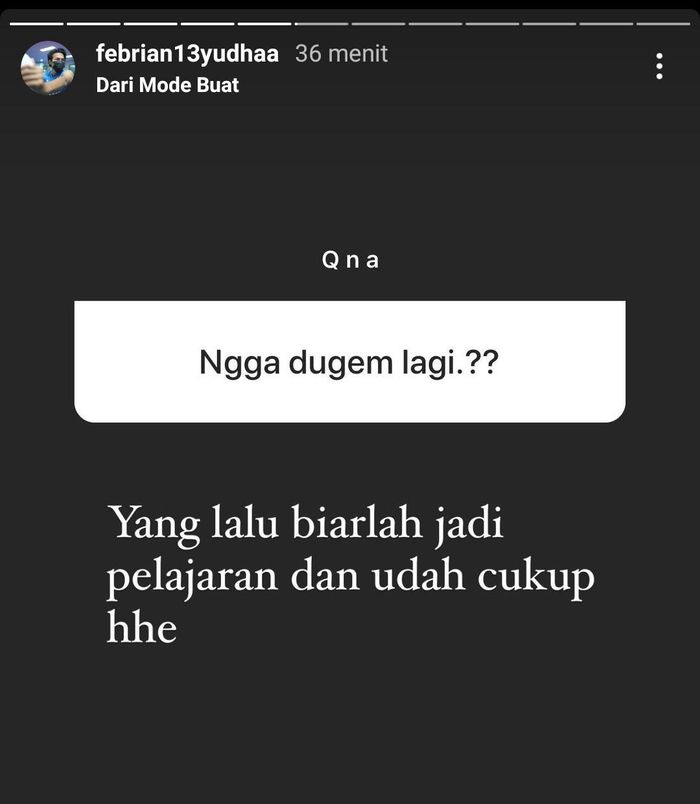 Eks pilar timnas U-19 Indonesia, Mochamad Yudha Febrian, akui sudah insyaf dan kapok dari dugem.