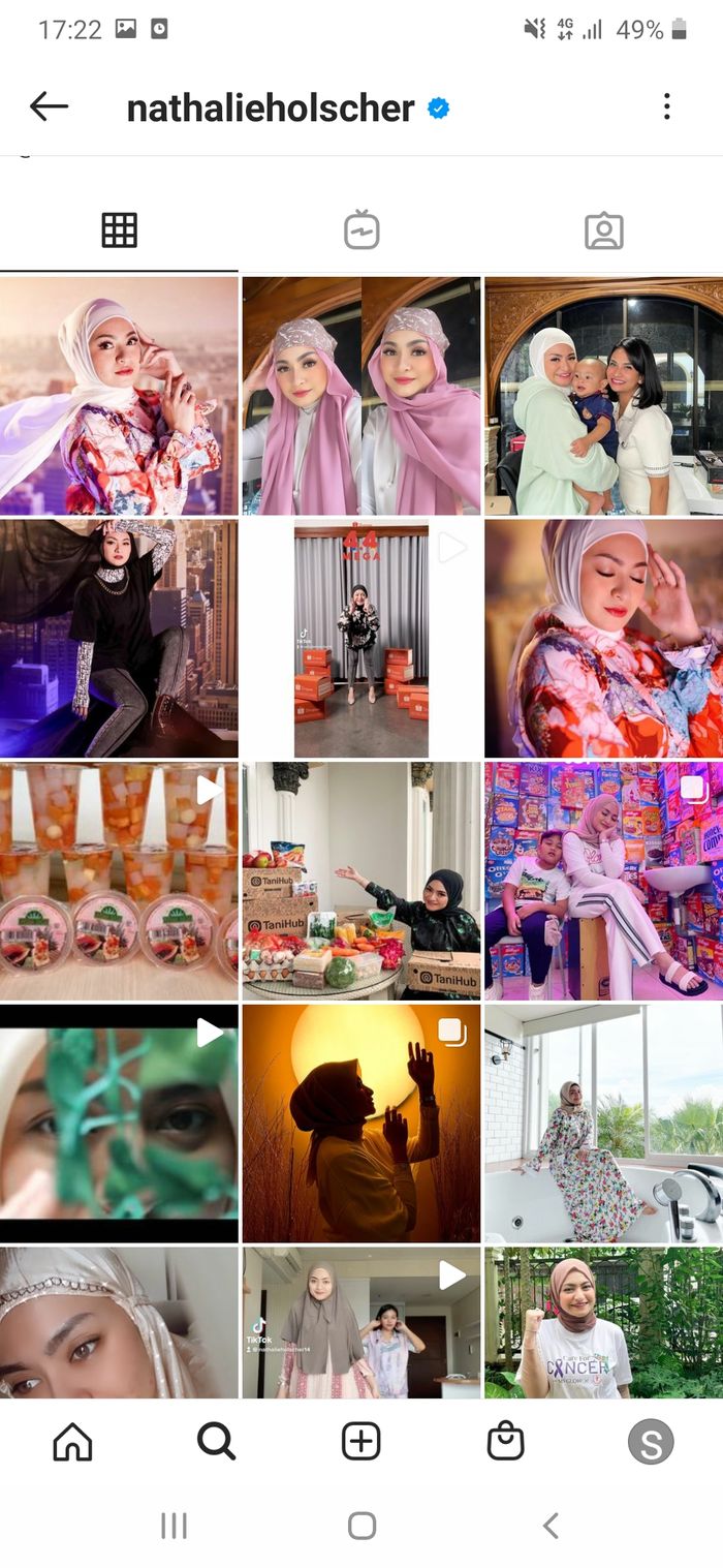 Tampilan instagram Nathalie Holscher yang tidak ada foto Sule.