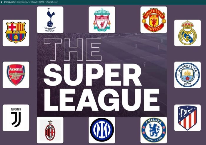 Ilustrasi 12 klub penggagas European Super League.