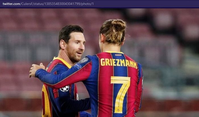 Lionel Messi seperti bertukar nasib karena harus pergi setelah Barcelona gagal mencarikan klub baru untuk Antoine Griezmann.