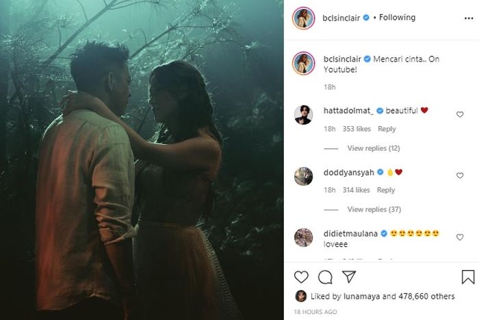 Unggahan Bunga Citra Lestari di Instagram.