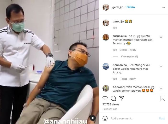 Video Anang Hermansyah Takut Disuntik Vaksin.