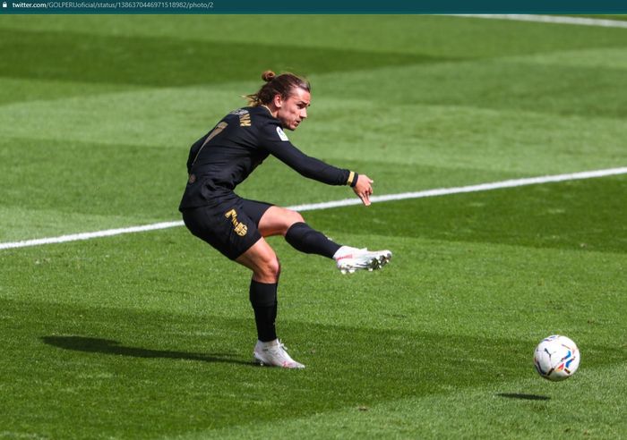 Antoine Griezmann mencetak dua gol dalam kemenangan 2-1 Barcelona atas Villarreal dalam lanjutan laga Liga Spanyol 2020-2021.