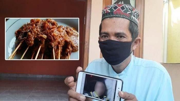 Bandiman memperlihatkan foto anaknya yang meninggal usai menyantap paket sate beracun dan mengungkapkan pernyataan wanita misterius.
