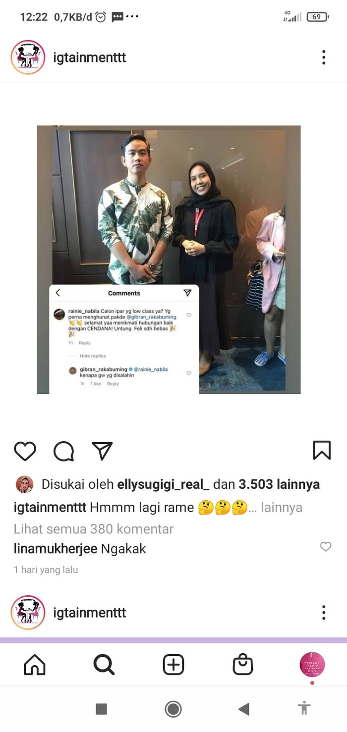 Foto kebersamaan Gibran Rakabuming Raka dan Nadya Arifta, wanita yang dikabarkan punya kedekatan khusus dengan Kaesang Pangarep tersebar di media sosial.