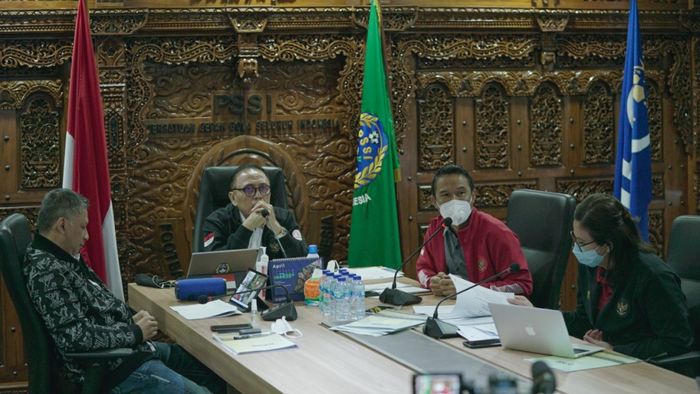 Rapat Exco PSSI pada Senin (3/5/2021).