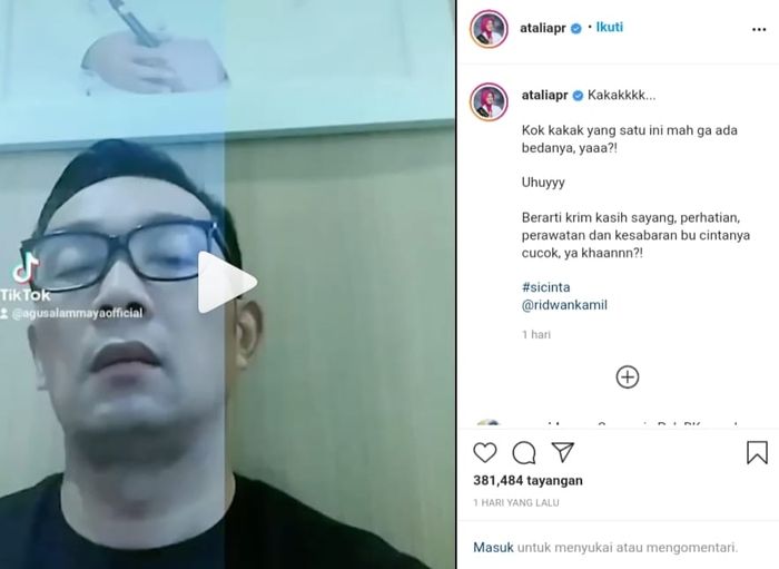 Wajah Ridwan Kamil tidak mengalami banyak perubahan meski memakai filter glow up 