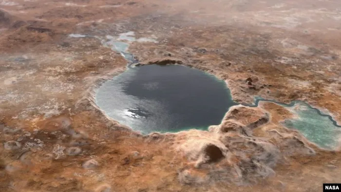Kawah Jezero, kawah beku lainnya yang ada di Mars.