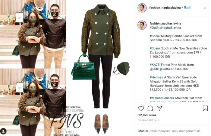 Total outfit Nagita Slavina senilai Rp 1,4 Miliar 