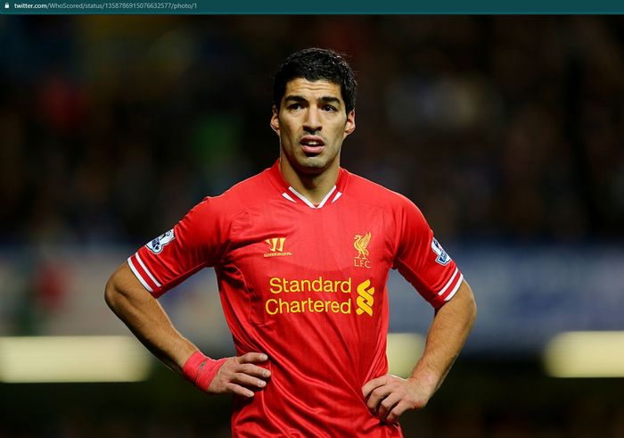 Luis Suarez sewaktu masih membela Liverpool.