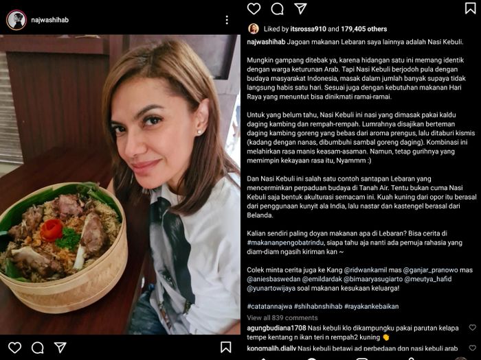 Tangkapan layar Instagram Najwa Shihab.