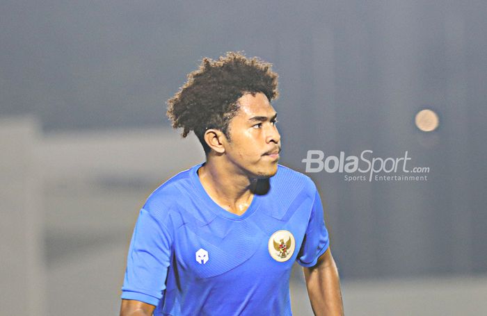 Braif Fatari sedang berada dalam pemusatan latihan timnas Indonesia di Stadion Madya, Senayan, Jakarta, 11 Mei 2021.