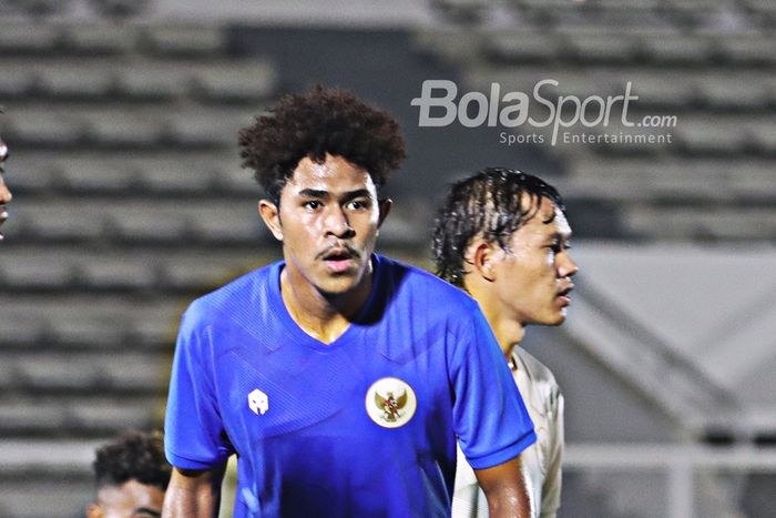 Braif Fatari sedang berada dalam pemusatan latihan timnas Indonesia di Stadion Madya, Senayan, Jakarta, 11 Mei 2021.