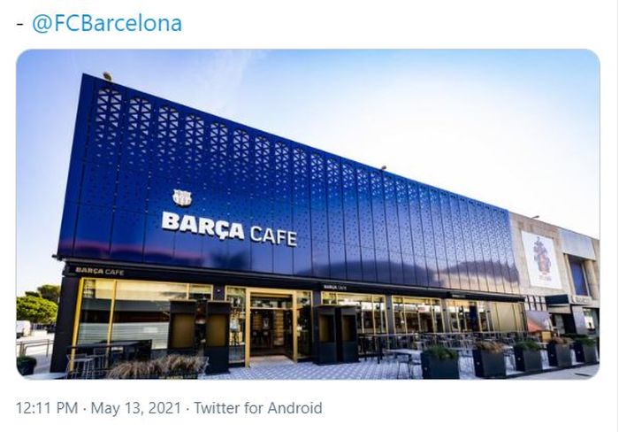 Barca Cafe, sebuah restoran yang baru saja dirilis oleh Barcelona.